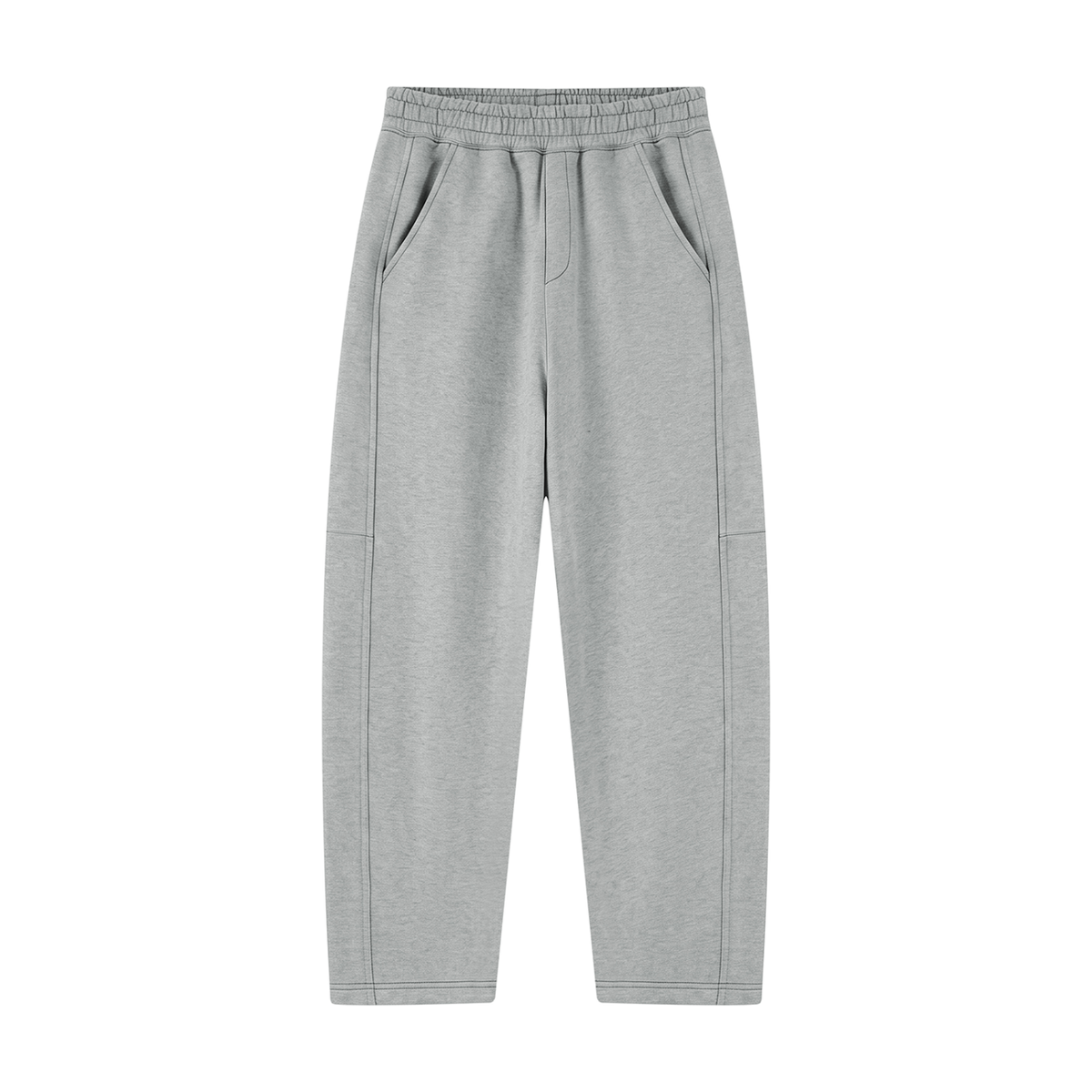 Unisex Tapered Straight Hem Sweatpants in flower gray