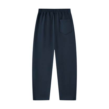 Unisex Tapered Straight Hem Sweatpants in navy blue, alternate angle