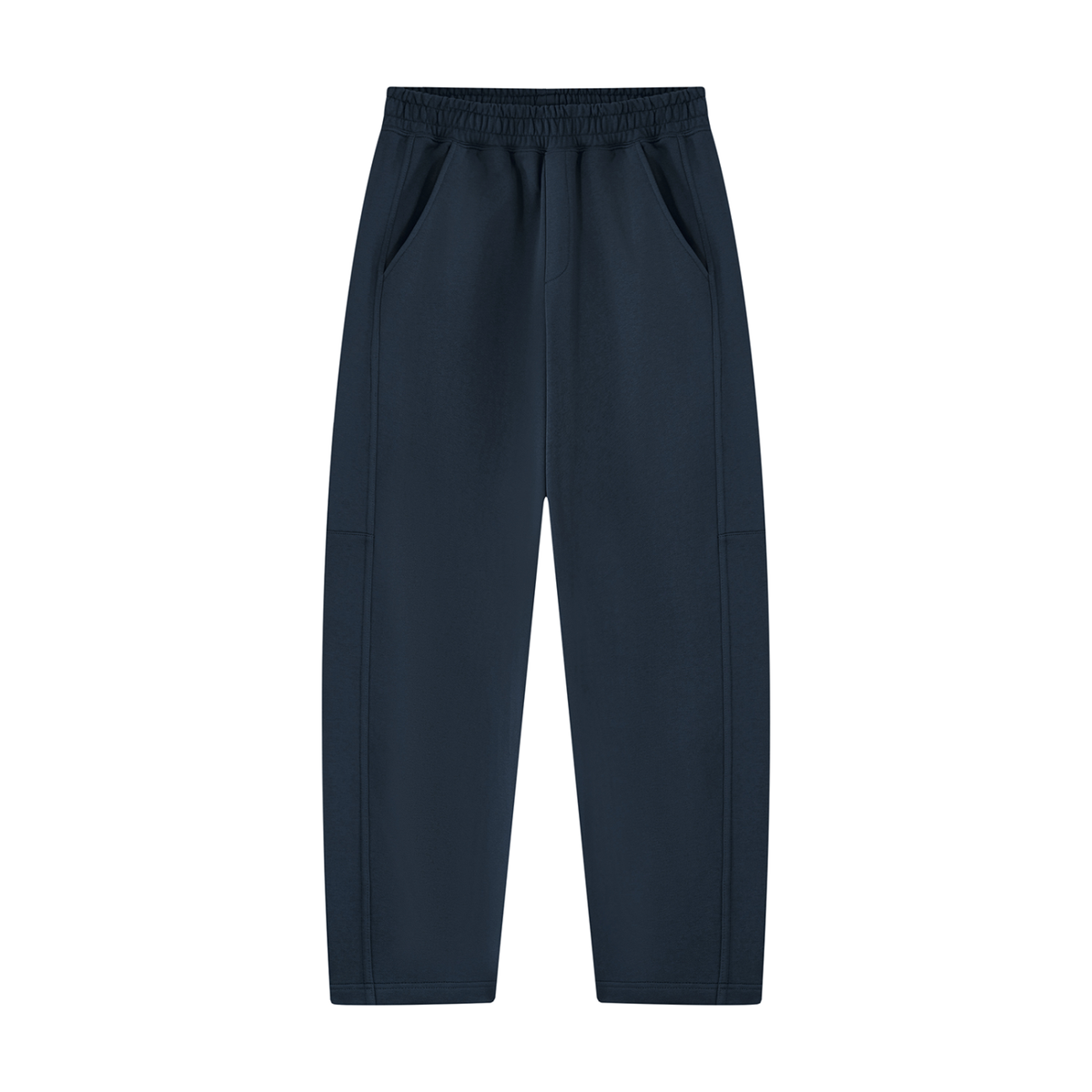 Unisex Tapered Straight Hem Sweatpants in navy blue