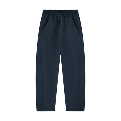 Unisex Tapered Straight Hem Sweatpants in navy blue