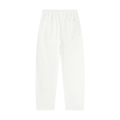 Unisex Tapered Straight Hem Sweatpants in white, alternate angle