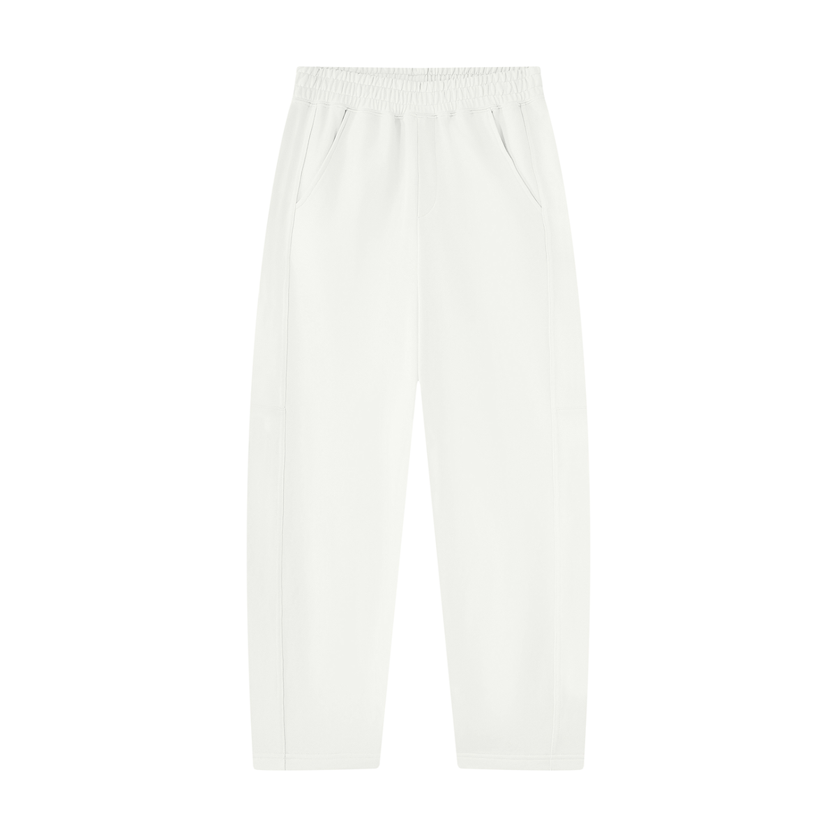 Unisex Tapered Straight Hem Sweatpants in white