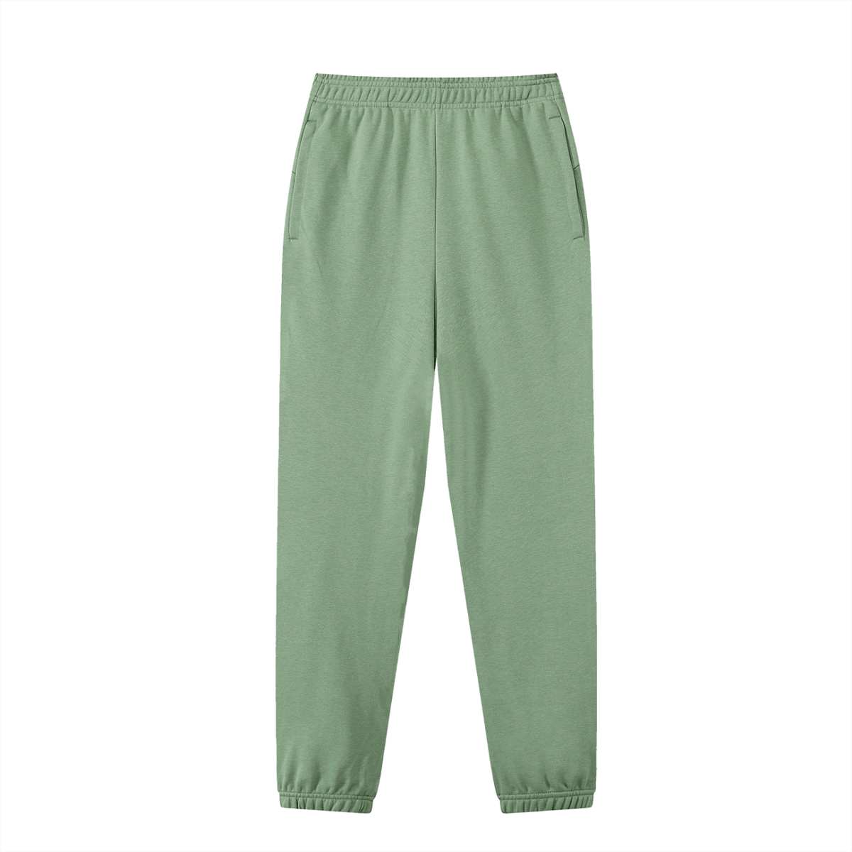 Unisex Thick Cotton Blend Jogger Sweatpants in army green