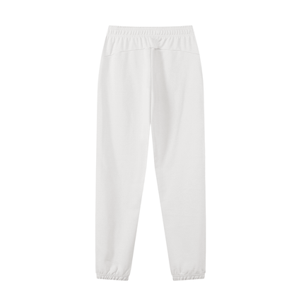 Unisex Thick Cotton Blend Jogger Sweatpants in beige, alternate angle