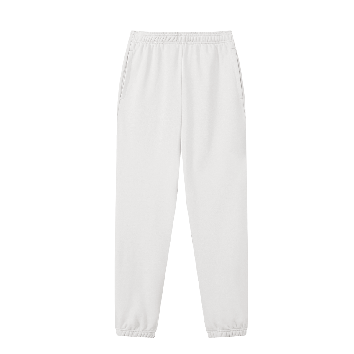 Unisex Thick Cotton Blend Jogger Sweatpants in beige