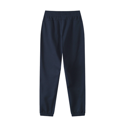 Unisex Thick Cotton Blend Jogger Sweatpants in dark blue, alternate angle
