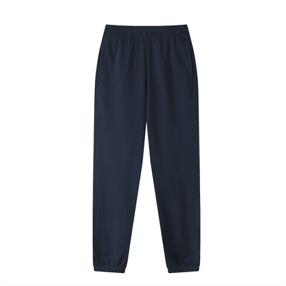 Unisex Thick Cotton Blend Jogger Sweatpants in dark blue