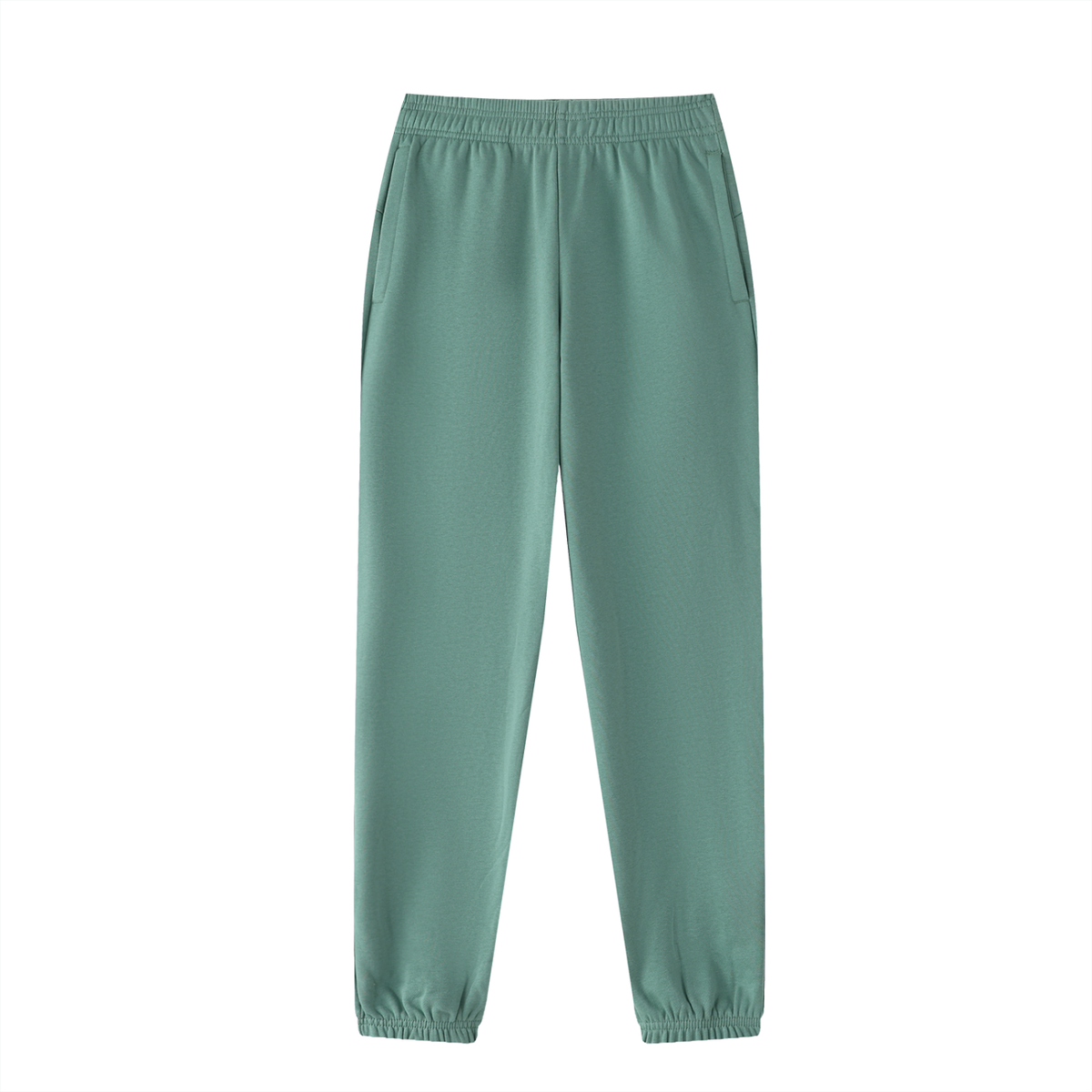 Unisex Thick Cotton Blend Jogger Sweatpants in dark green
