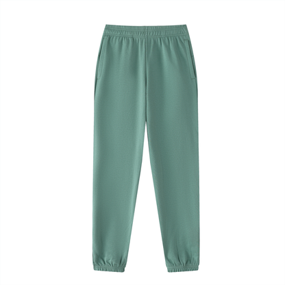Unisex Thick Cotton Blend Jogger Sweatpants in dark green