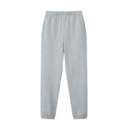 Unisex Thick Cotton Blend Jogger Sweatpants in flower gray