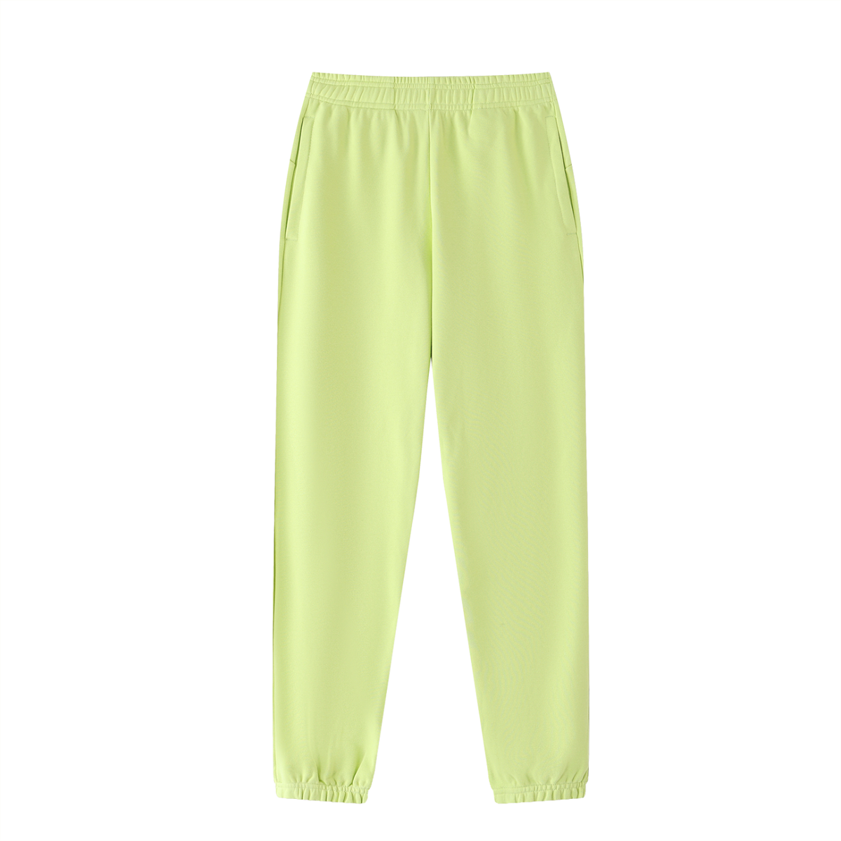Unisex Thick Cotton Blend Jogger Sweatpants in lemon green