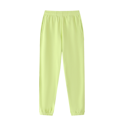 Unisex Thick Cotton Blend Jogger Sweatpants in lemon green