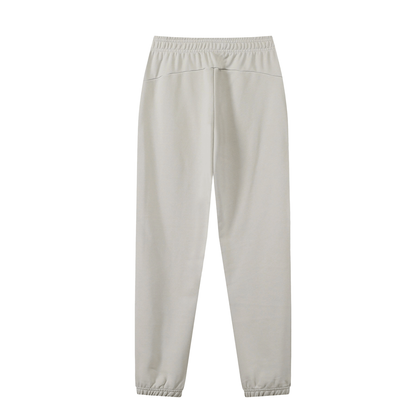 Unisex Thick Cotton Blend Jogger Sweatpants in light gray, alternate angle