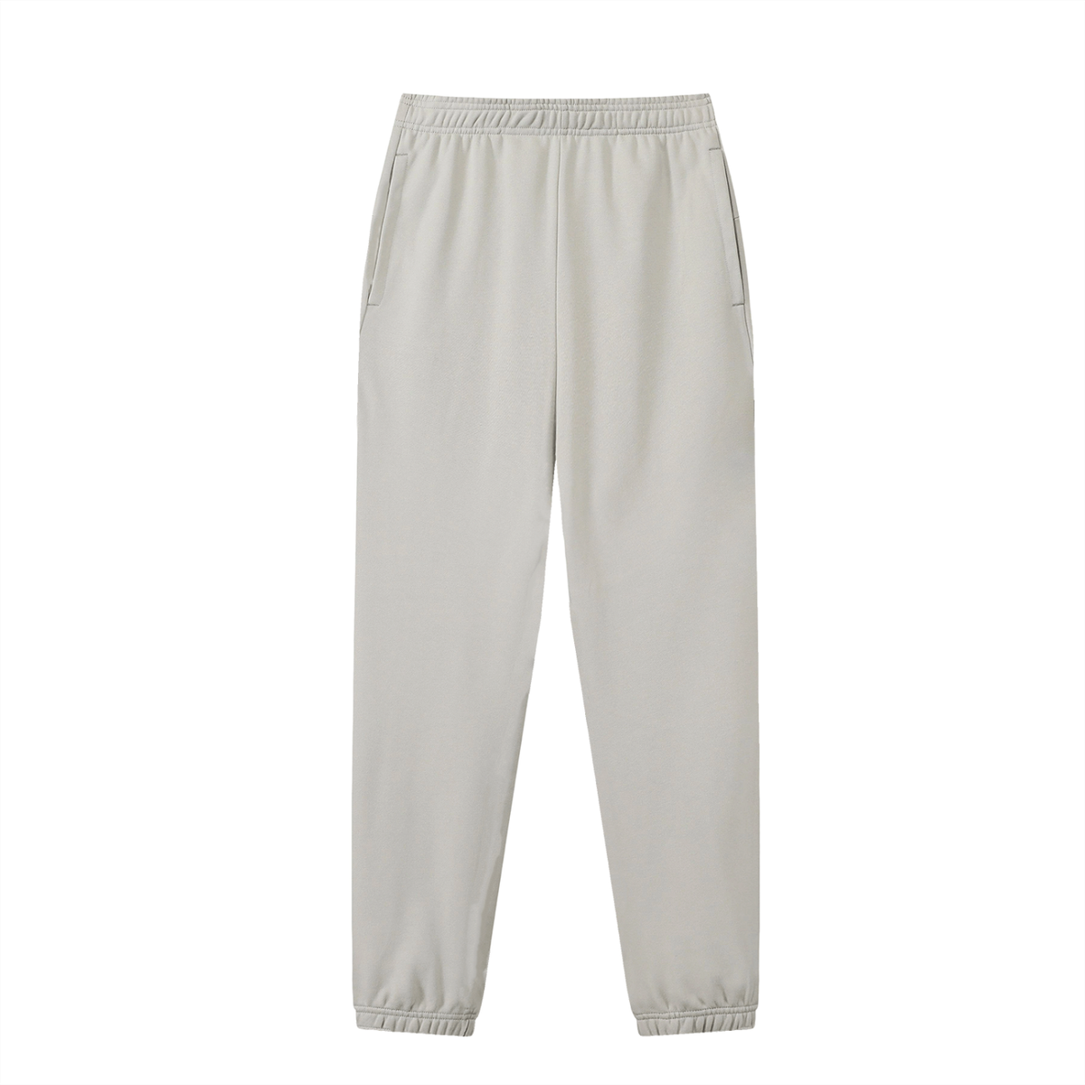 Unisex Thick Cotton Blend Jogger Sweatpants in light gray