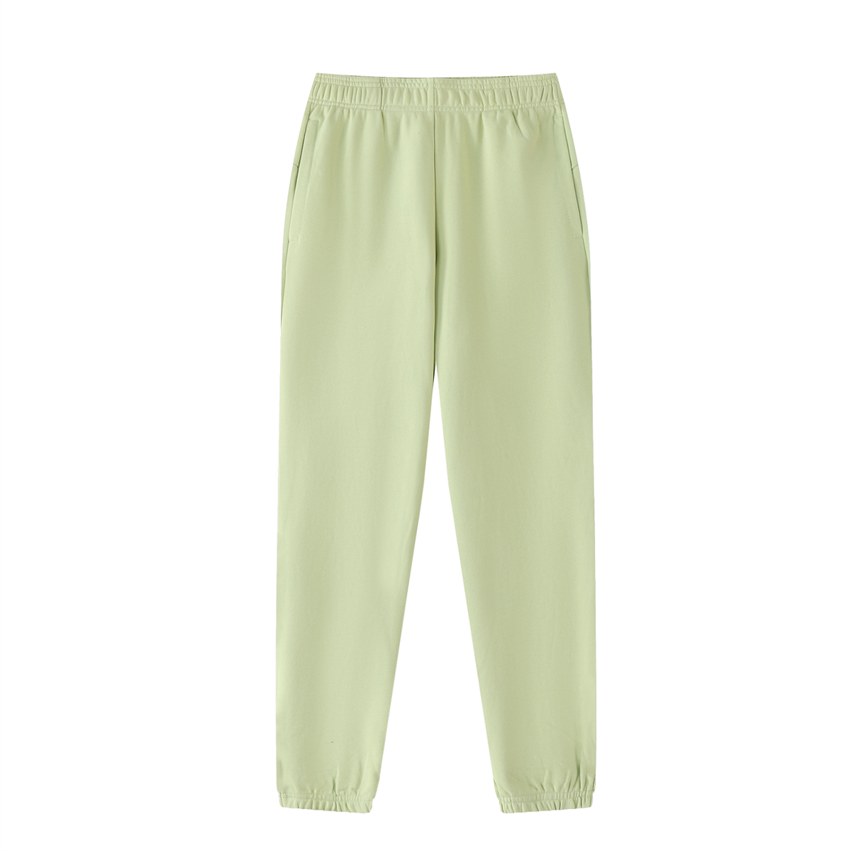 Unisex Thick Cotton Blend Jogger Sweatpants in light green