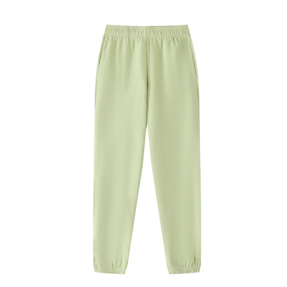 Unisex Thick Cotton Blend Jogger Sweatpants in light green