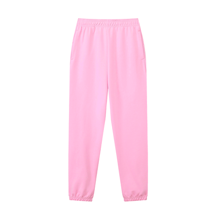 Unisex Thick Cotton Blend Jogger Sweatpants in pink