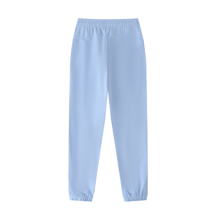 Unisex Thick Cotton Blend Jogger Sweatpants in sky blue, alternate angle