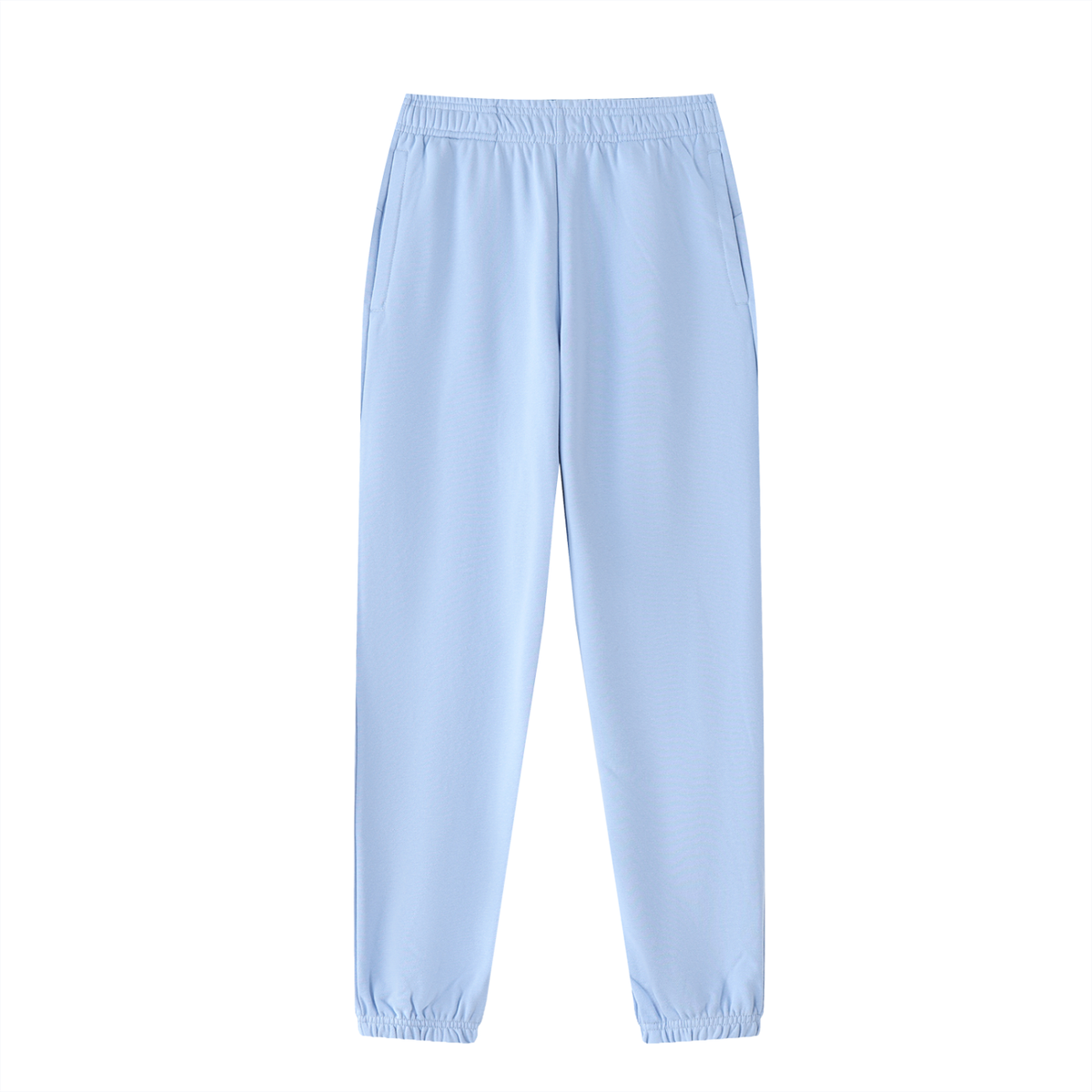 Unisex Thick Cotton Blend Jogger Sweatpants in sky blue