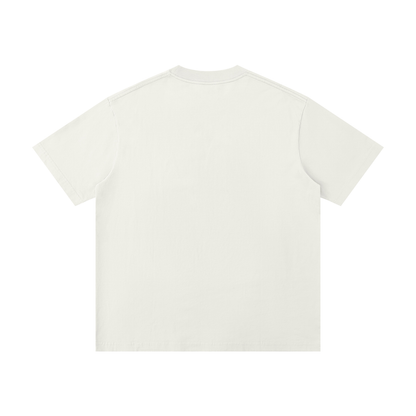 Unisex Thin Loose Drop Shoulder Cotton T-Shirt in apricot, alternate angle