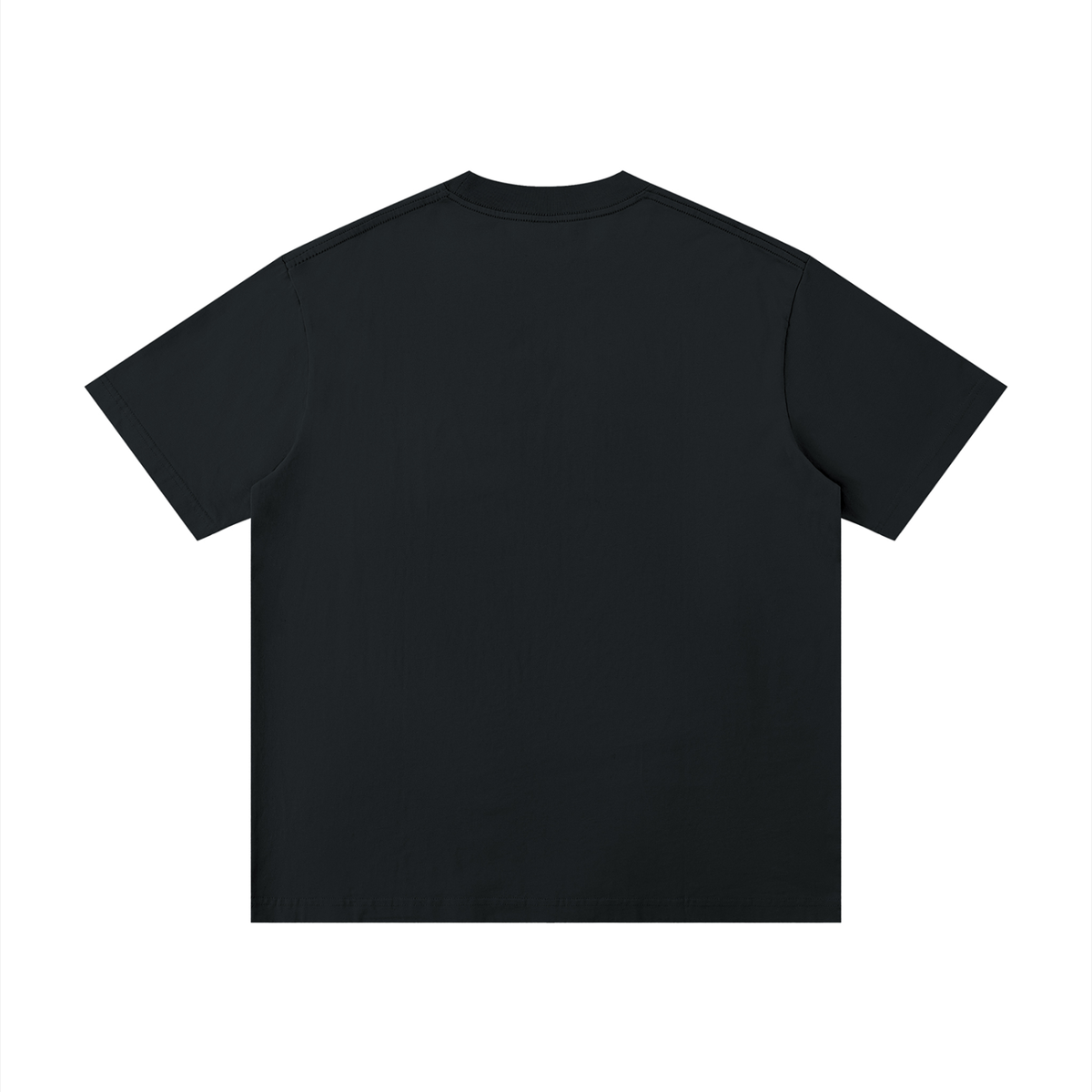Unisex Thin Loose Drop Shoulder Cotton T-Shirt in black, alternate angle