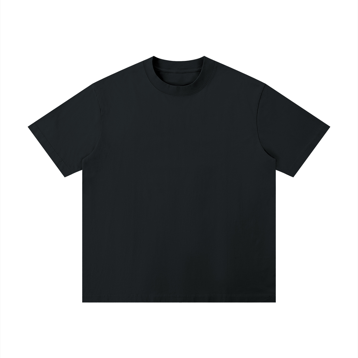 Unisex Thin Loose Drop Shoulder Cotton T-Shirt in black