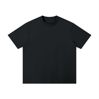 Unisex Thin Loose Drop Shoulder Cotton T-Shirt in black