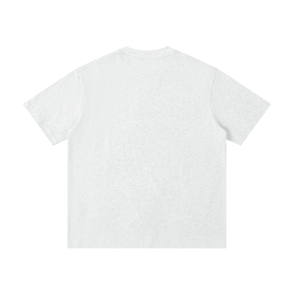Unisex Thin Loose Drop Shoulder Cotton T-Shirt in flower gray, alternate angle