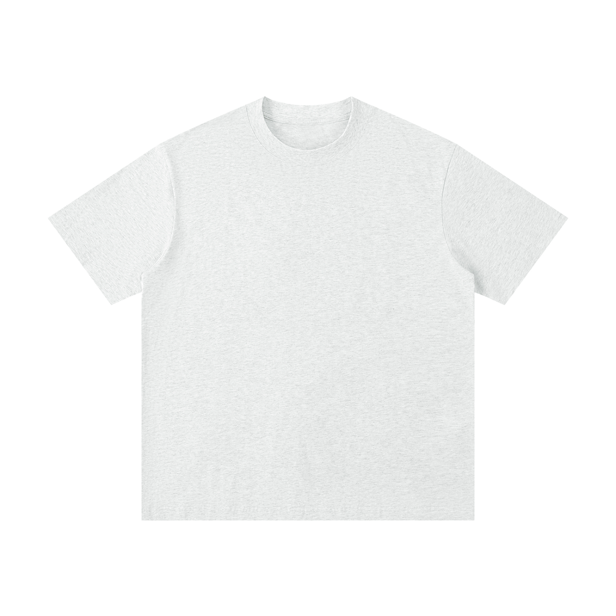 Unisex Thin Loose Drop Shoulder Cotton T-Shirt in flower gray