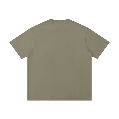 Unisex Thin Loose Drop Shoulder Cotton T-Shirt in gray coffee, alternate angle