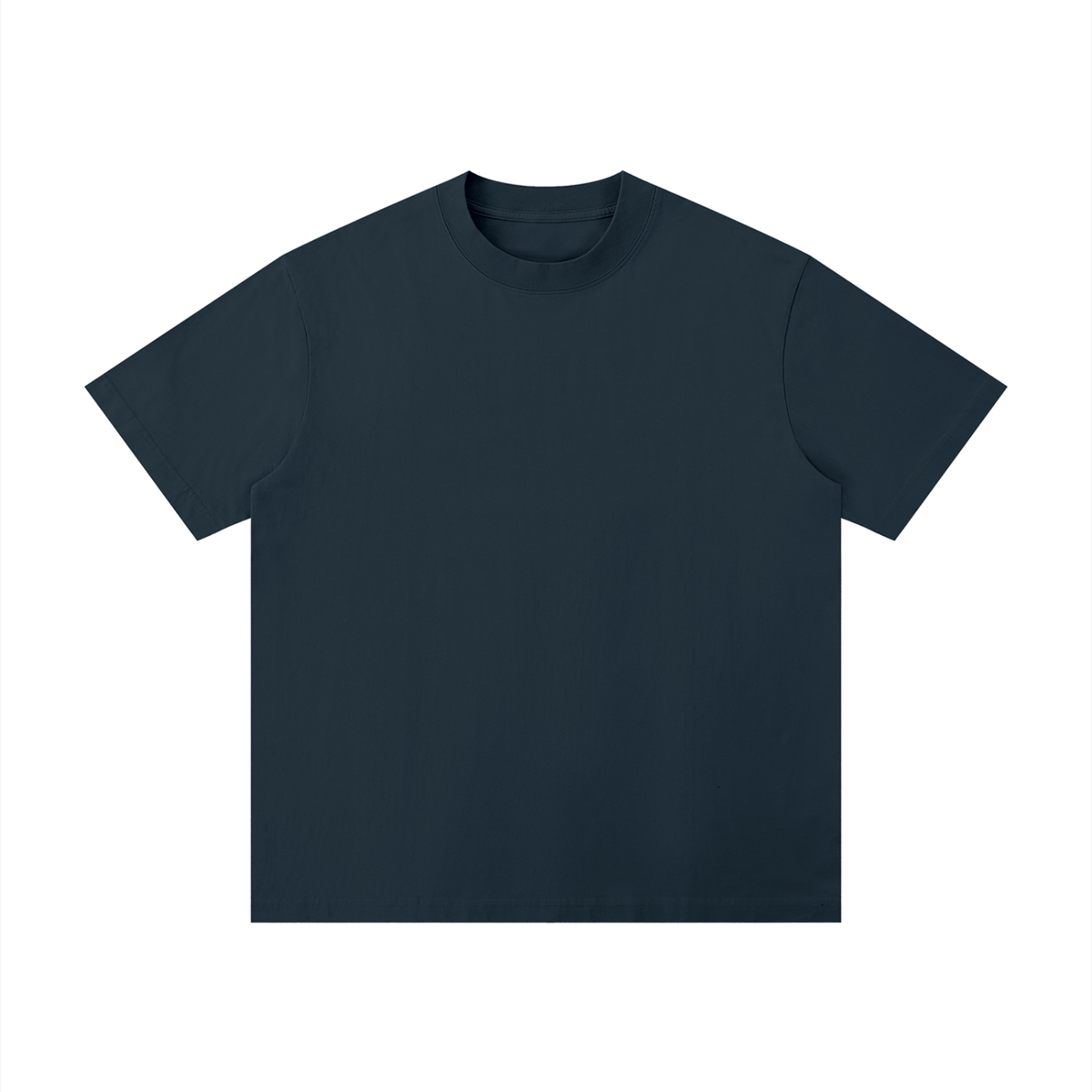 Unisex Thin Loose Drop Shoulder Cotton T-Shirt in navy blue