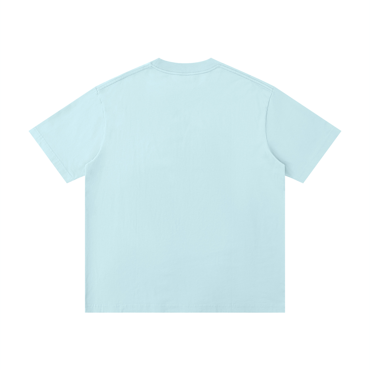 Unisex Thin Loose Drop Shoulder Cotton T-Shirt in sky blue, alternate angle