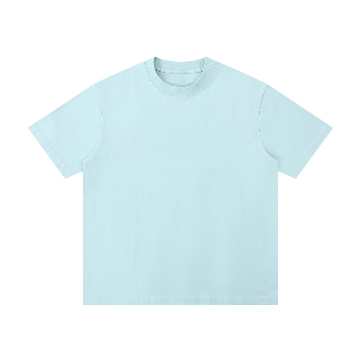 Unisex Thin Loose Drop Shoulder Cotton T-Shirt in sky blue