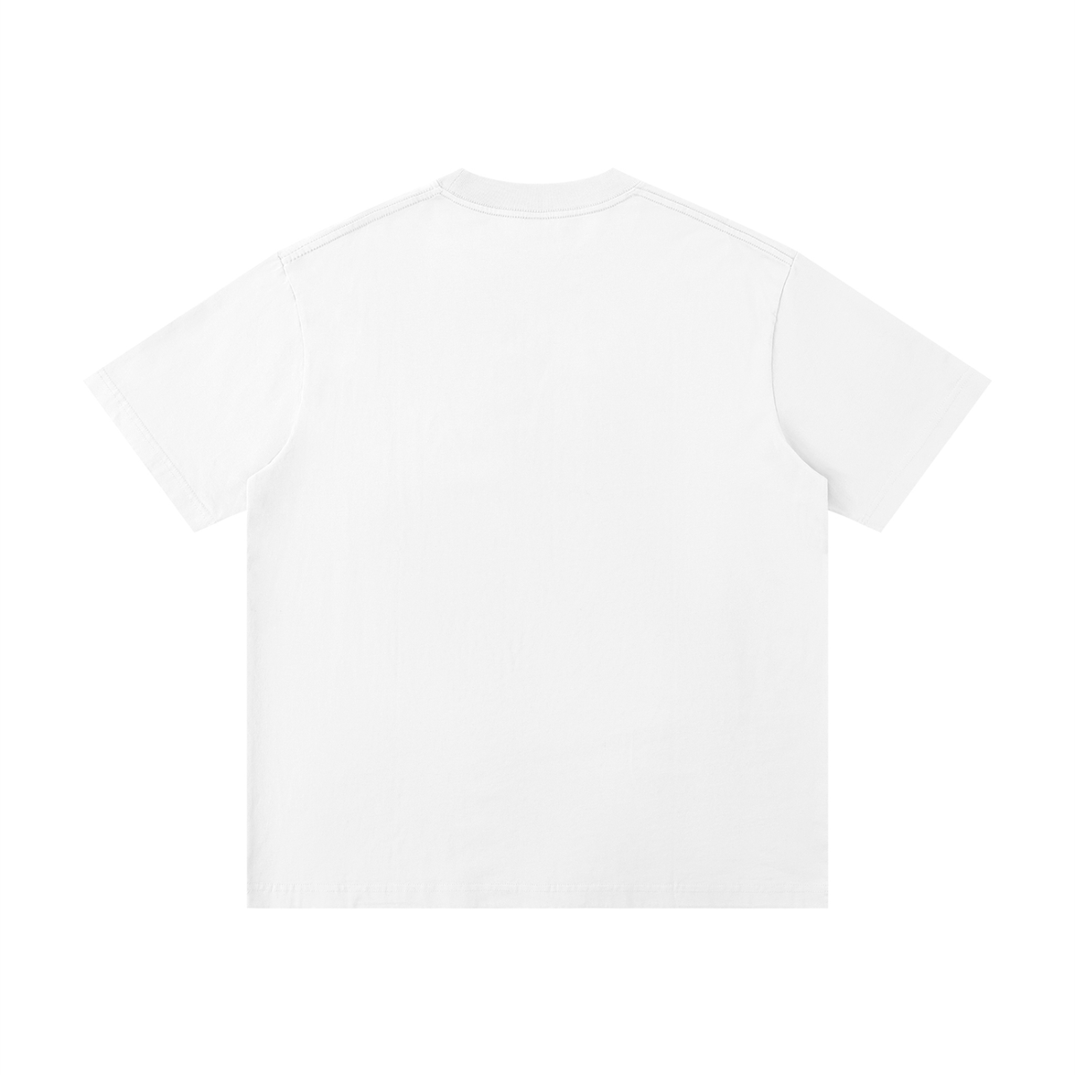 Unisex Thin Loose Drop Shoulder Cotton T-Shirt in white, alternate angle