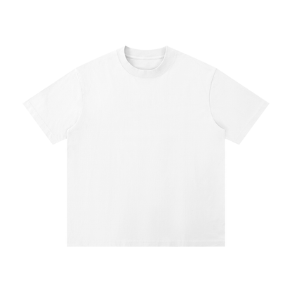Unisex Thin Loose Drop Shoulder Cotton T-Shirt in white