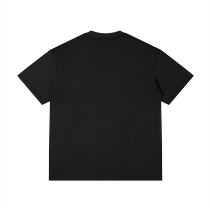 Unisex Thin Loose Fit Cotton T-Shirt in black, alternate angle