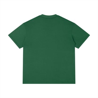 Unisex Thin Loose Fit Cotton T-Shirt in blackish green, alternate angle