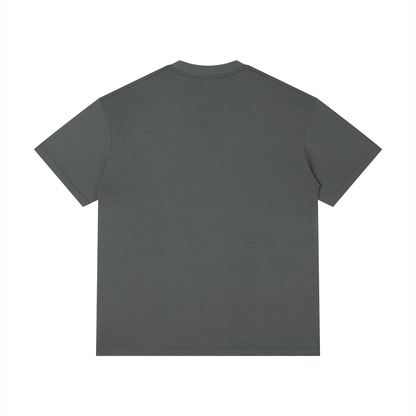 Unisex Thin Loose Fit Cotton T-Shirt in dark gray, alternate angle