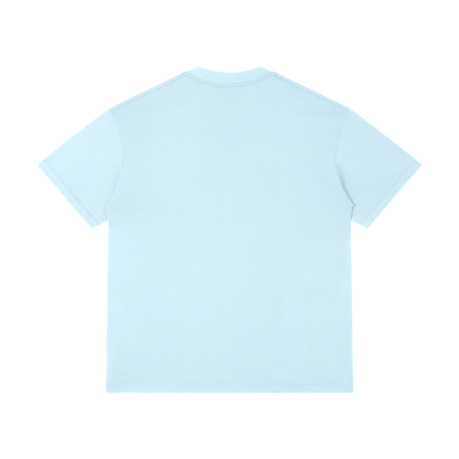 Unisex Thin Loose Fit Cotton T-Shirt in light blue, alternate angle