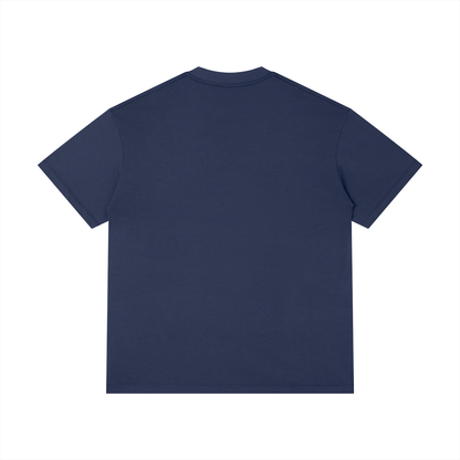 Unisex Thin Loose Fit Cotton T-Shirt in royal blue, alternate angle