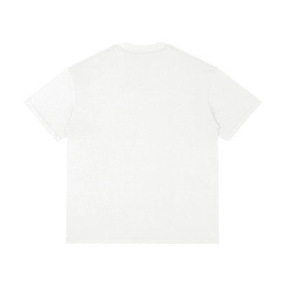 Unisex Thin Loose Fit Cotton T-Shirt in white, alternate angle