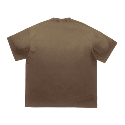 Unisex Tiger Stripe Gradient Washed T-Shirt in coffee, alternate angle