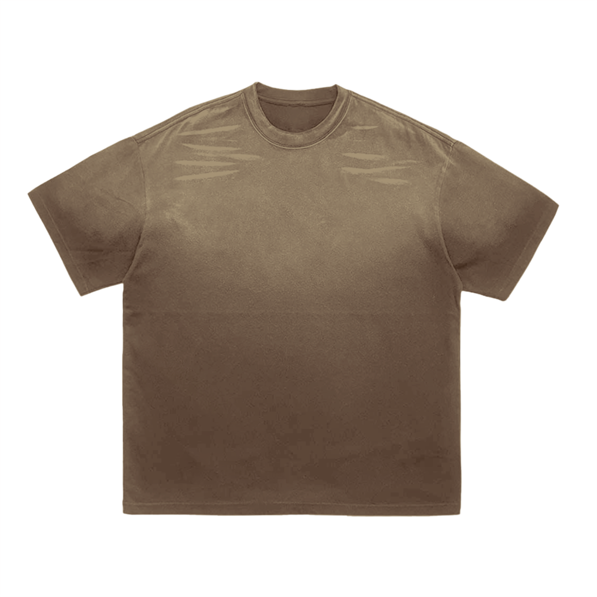 Unisex Tiger Stripe Gradient Washed T-Shirt in coffee