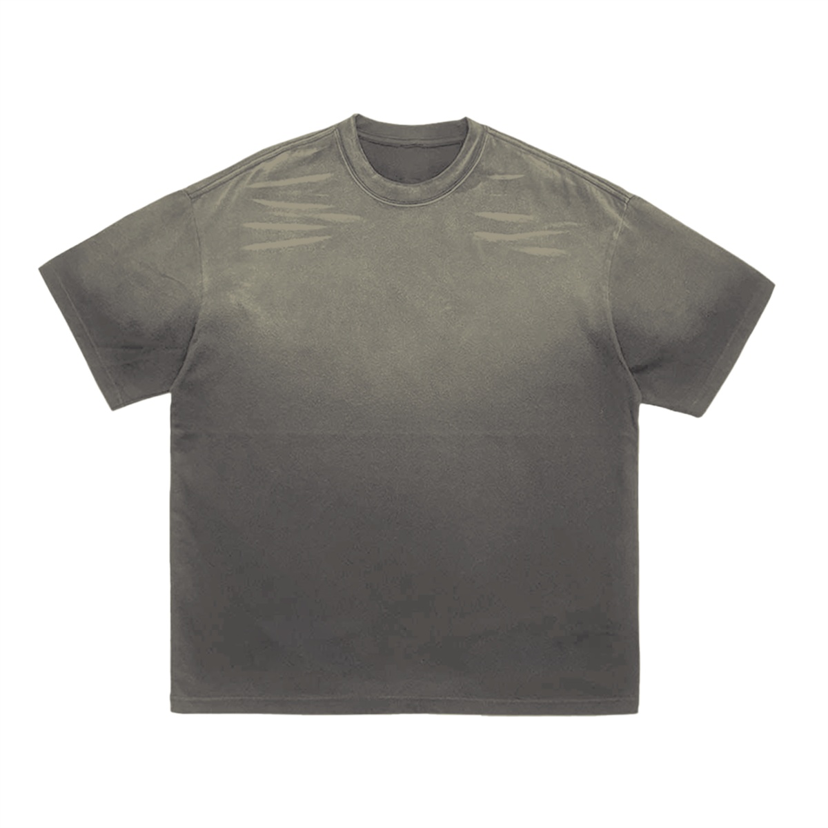 Unisex Tiger Stripe Gradient Washed T-Shirt in cold gray