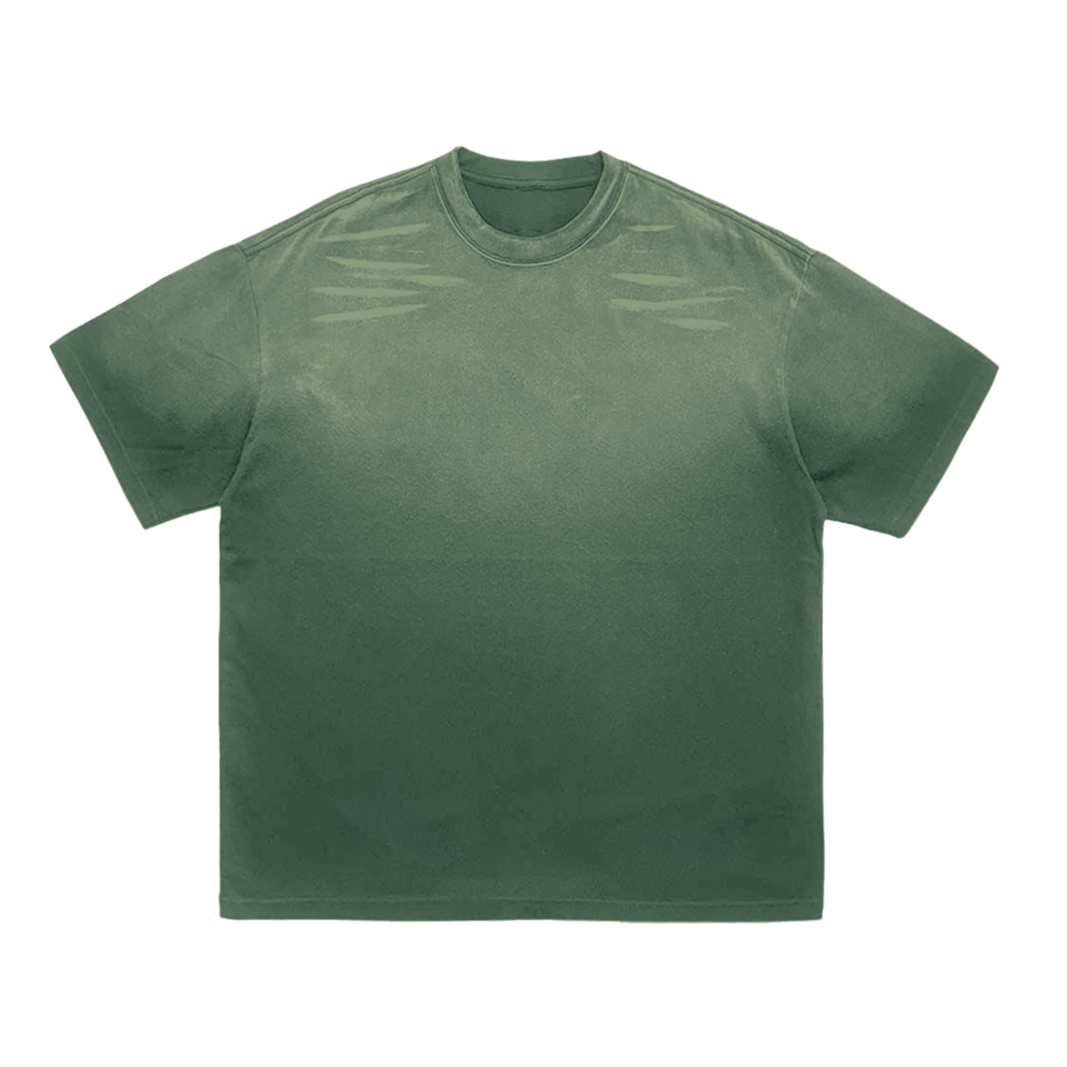 Unisex Tiger Stripe Gradient Washed T-Shirt in dark green