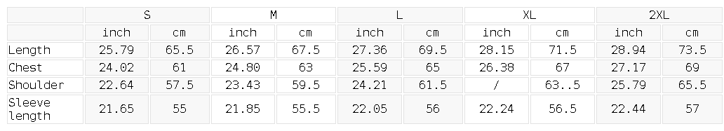 Size chart for the Unisex Tree Camo Waffle T-Shirt