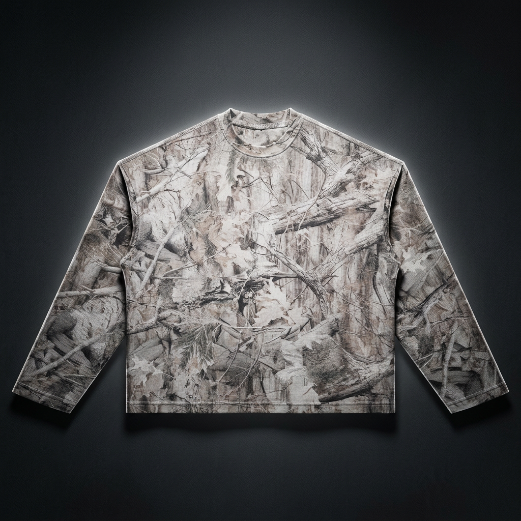 Unisex Tree Camo Waffle T-Shirt, view 1