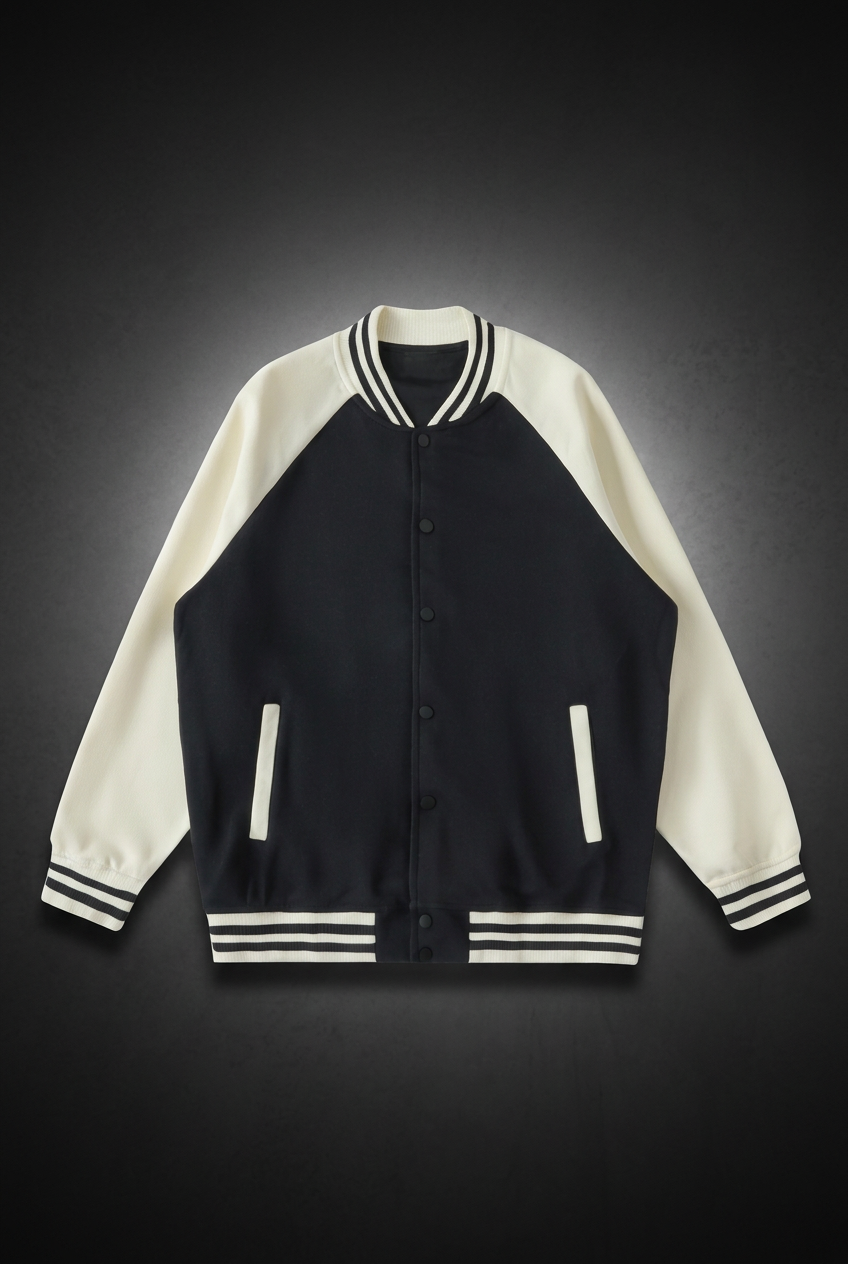 Unisex Two Tone Raglan Sleeve Varsity Jacket