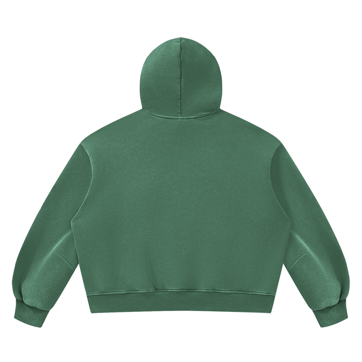 Unisex Vintage Wash Boxy Fleece Hoodie in dark green, alternate angle