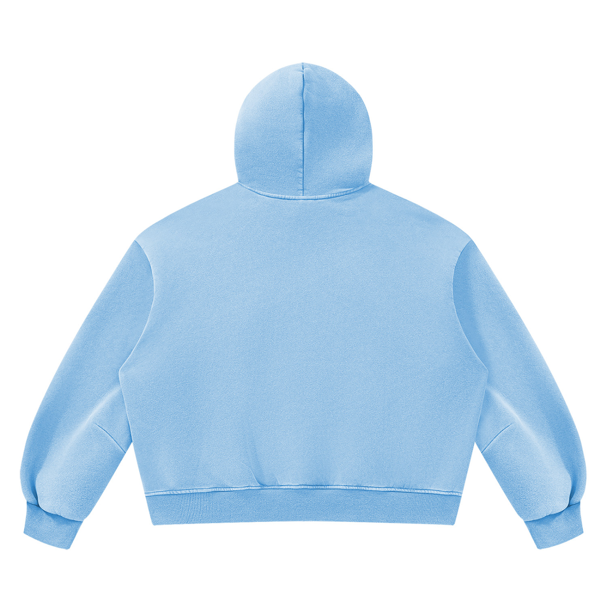 Unisex Vintage Wash Boxy Fleece Hoodie in light blue, alternate angle